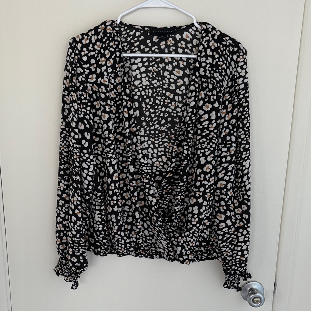 Sanctuary Black and White Patterned Blouse
